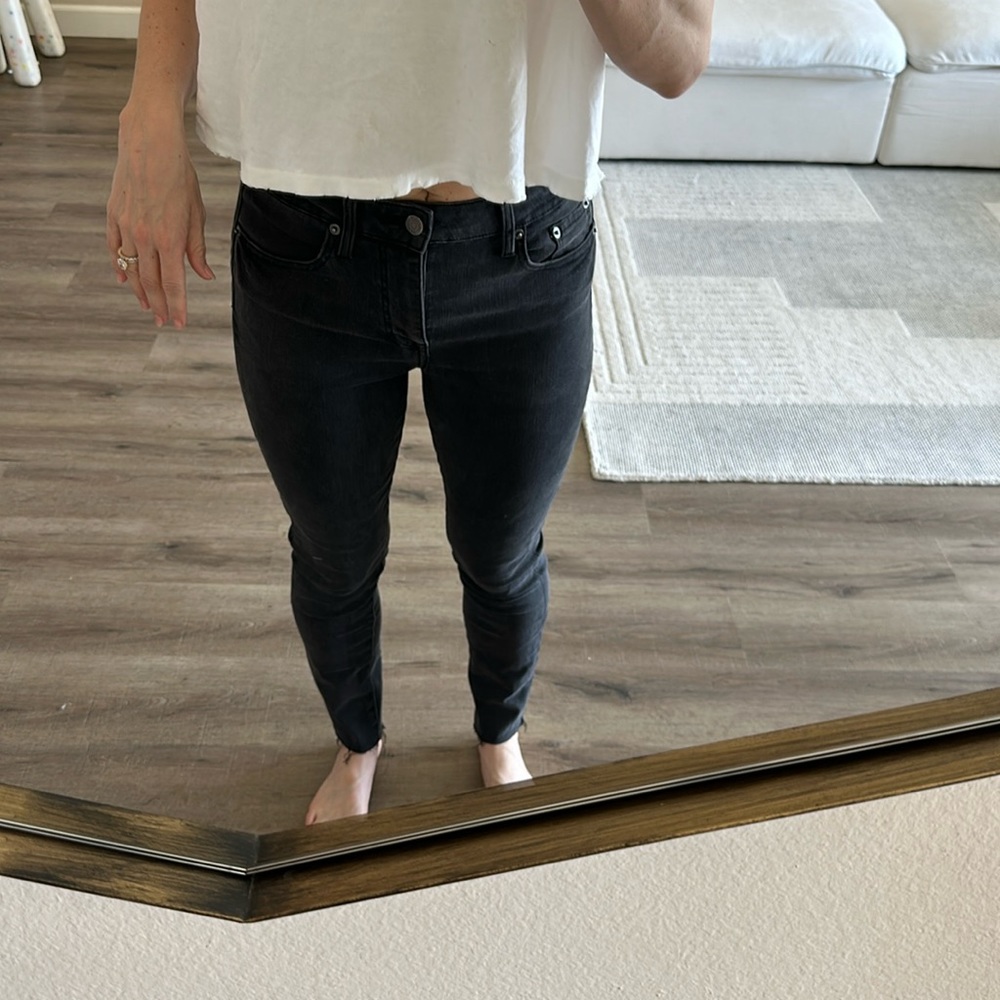 Pistola black/dark grey skinny jeans with raw hem size 27